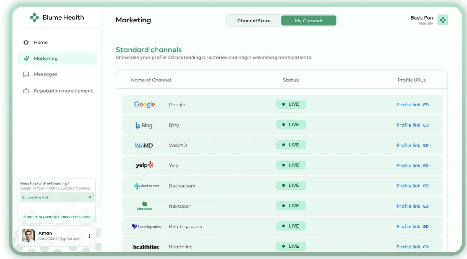 Blume Health Co preview