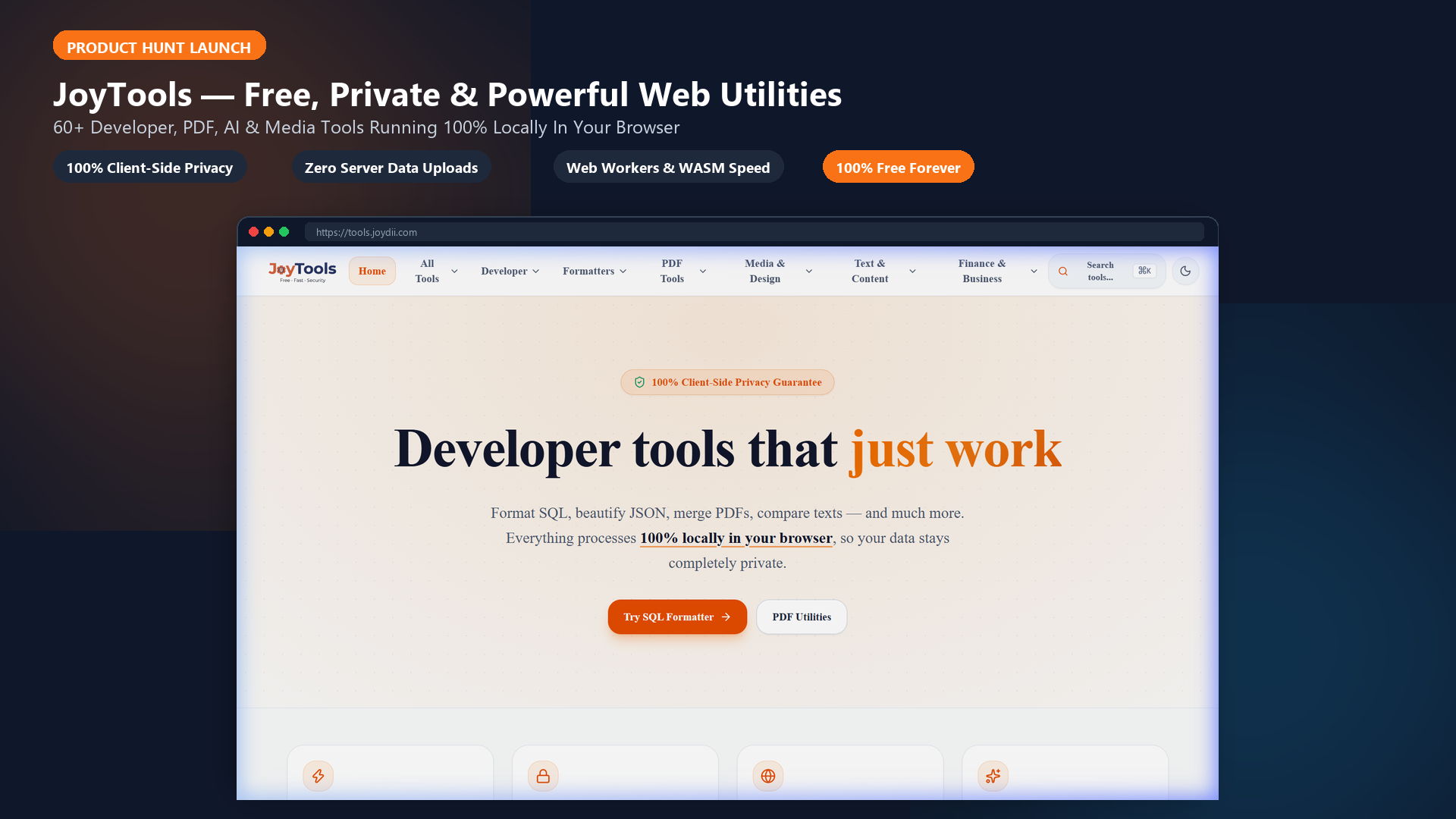 JoyTools — Free Online Developer Tools preview