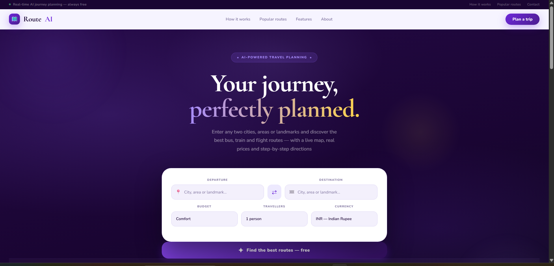 PlanRouteAI preview