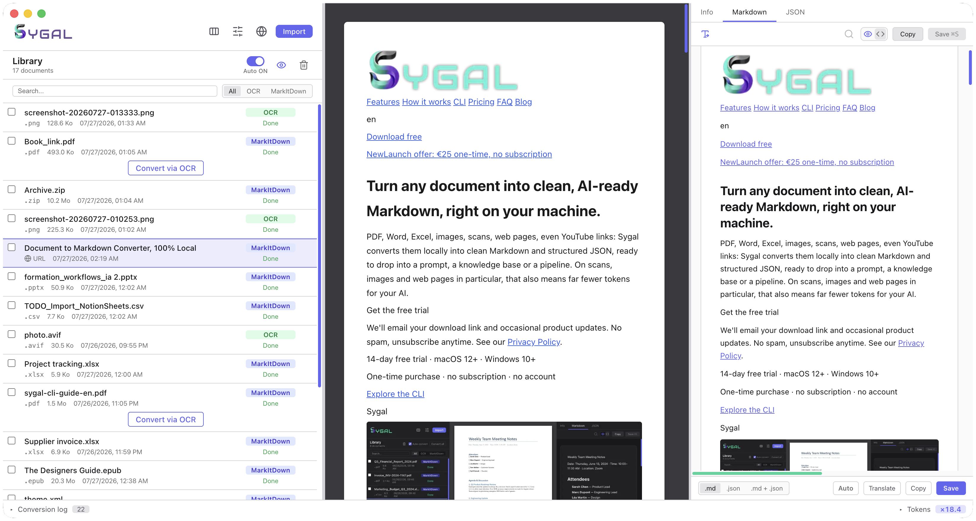 Sygal preview