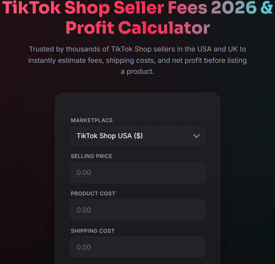 TikTok Shop Profit Calculator preview