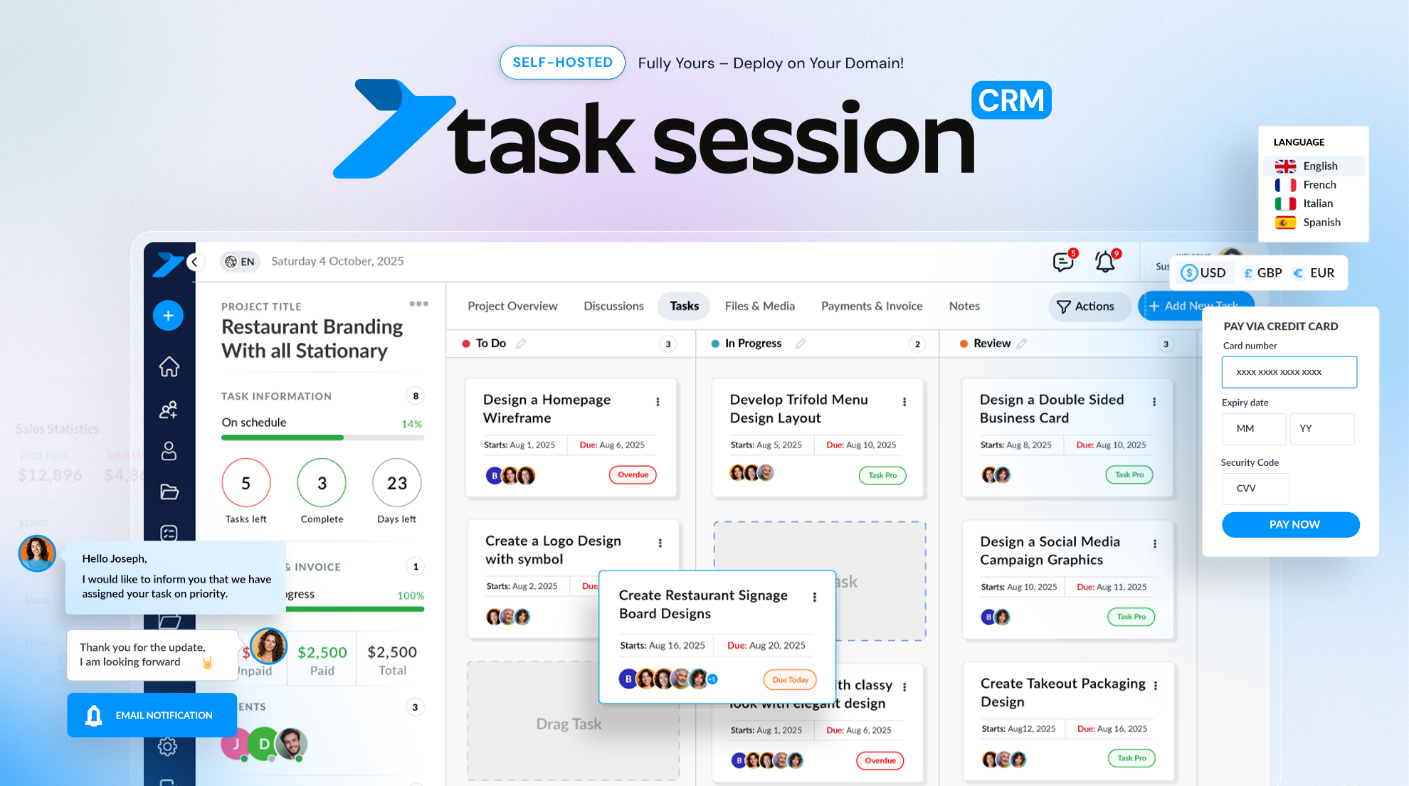 Task Session preview