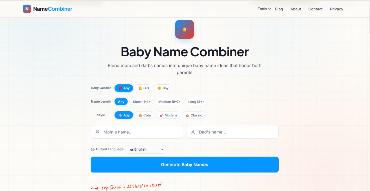 Baby Name Combiner preview