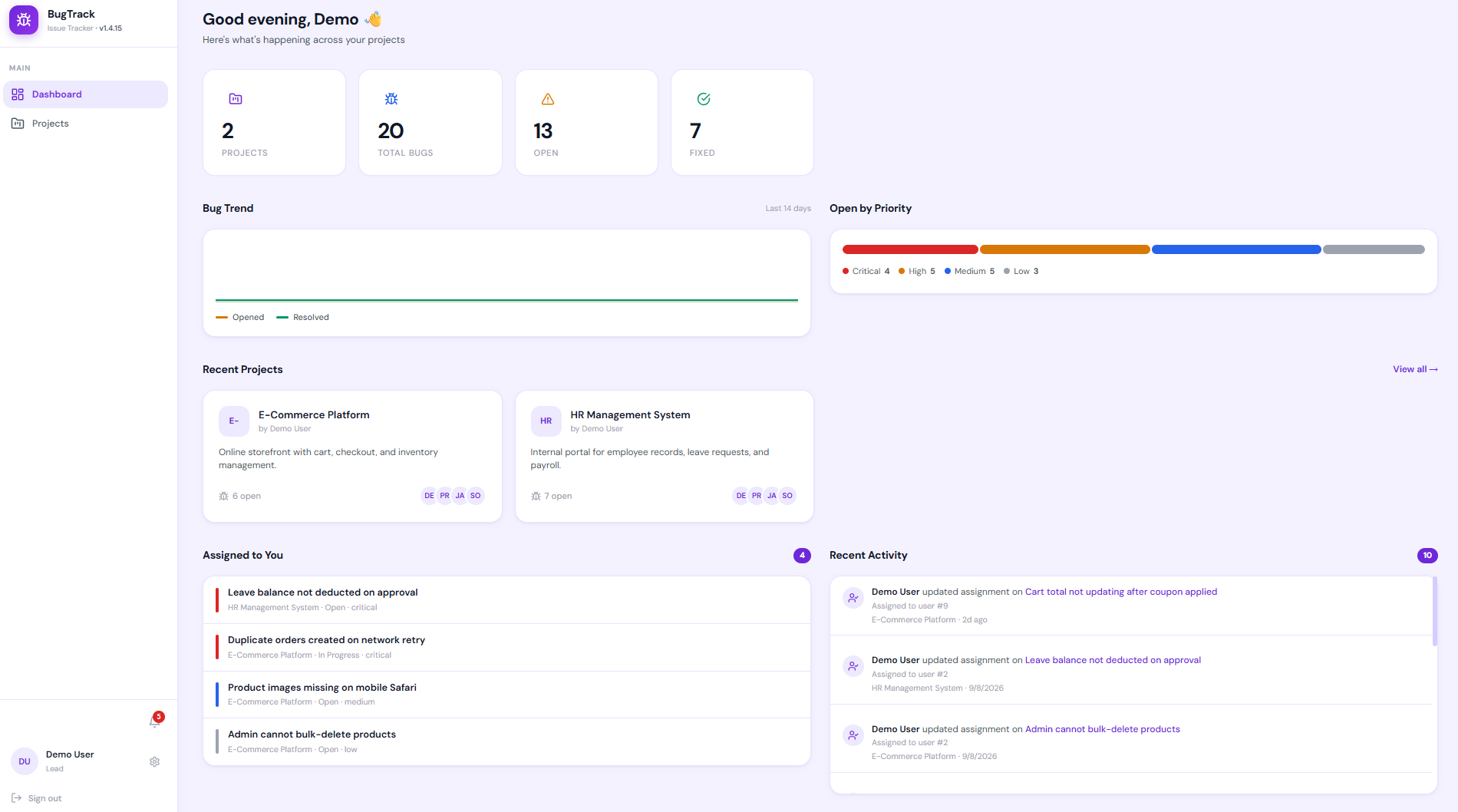 BugTrack preview